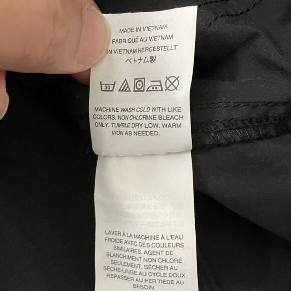 J. Crew Water Resistant Jacket Womens Medium Black Hooded Rain Full Zip Pockets - Picture 6 of 9